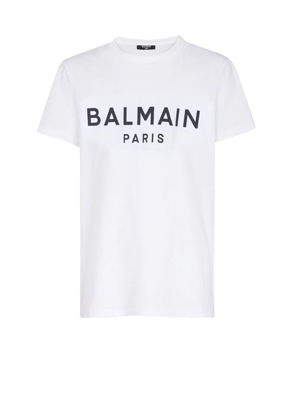 T-shirt en coton éco-design floqué logo Balmain, blanc, hi-res