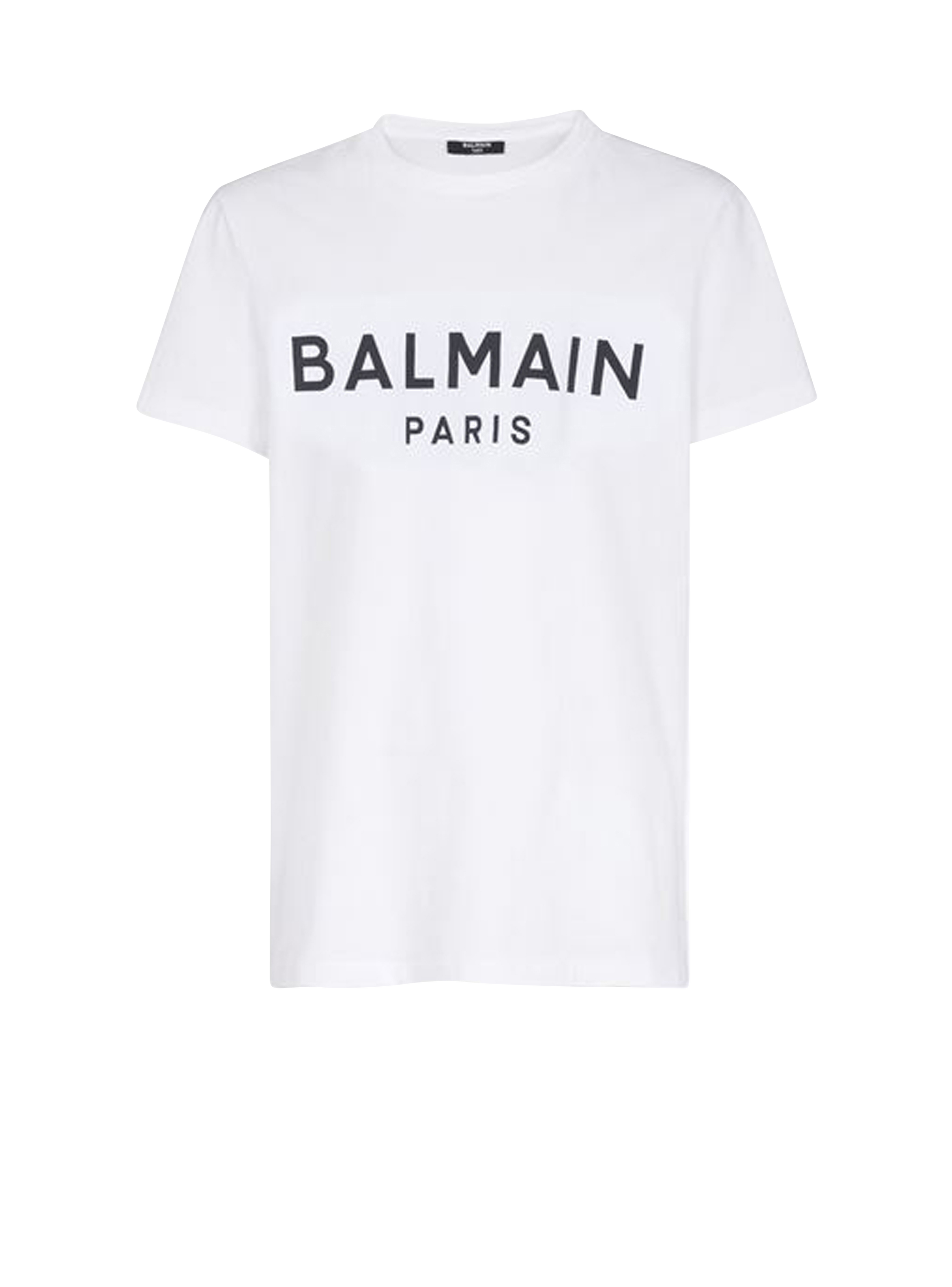 T-shirt en coton éco-design floqué logo Balmain, blanc