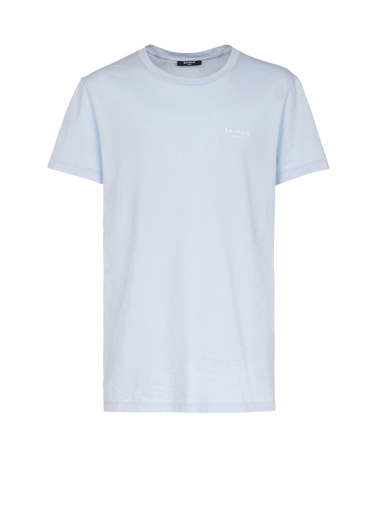 T-shirt en coton éco-design floqué petit logo Balmain Paris
