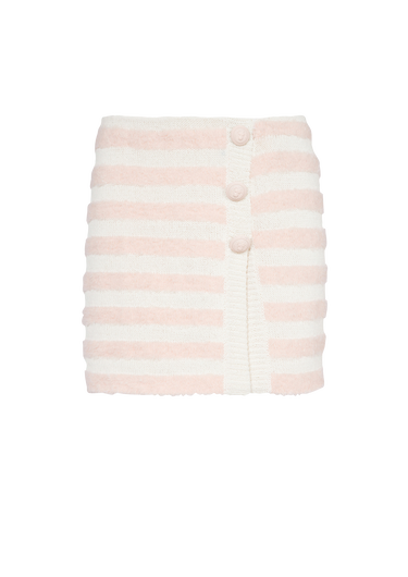 Short striped tweed skirt
