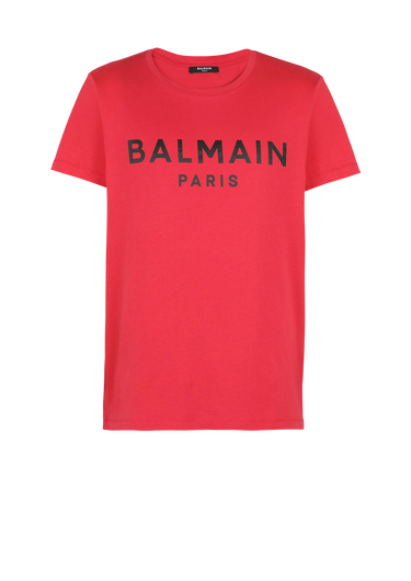 T-shirt en coton éco-design imprimé logo Balmain Paris