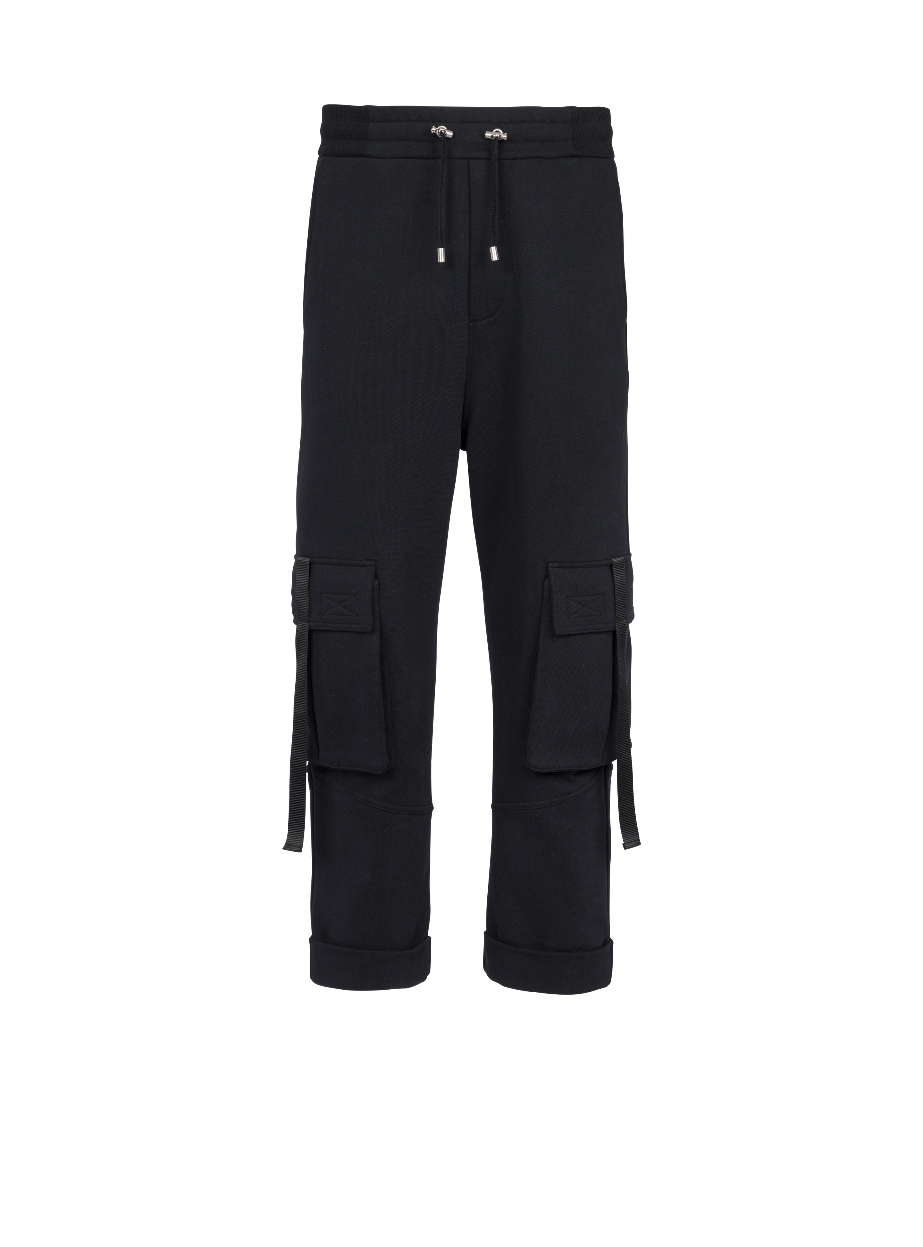 Cotton cargo trousers, black