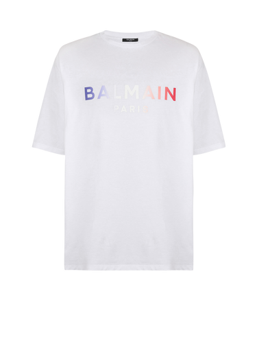 HIGH SUMMER CAPSULE - T-shirt en coton imprimé tie and dye logo Balmain Paris