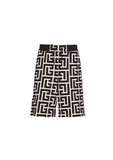Cotton shorts with maxi Balmain monogram