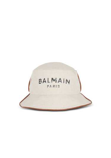 Chapeau bob B-Army en coton et cuir avec logo Balmain