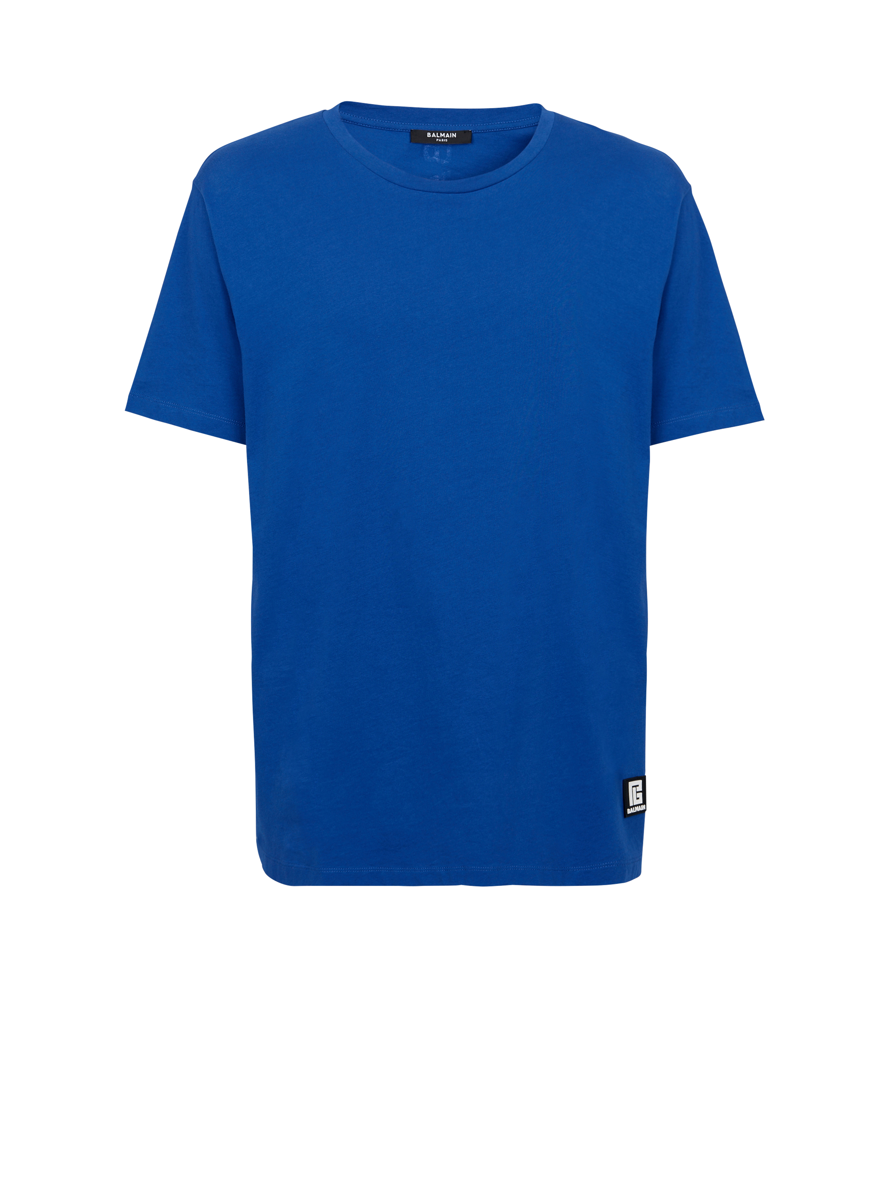 T-shirt oversize en coton imprimé logo Balmain, bleu marine