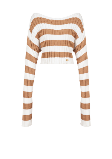 Cropped nautical eco-designed sweater