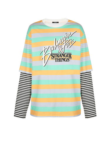 Balmain x Stranger Things - T-shirt oversize doubles manches