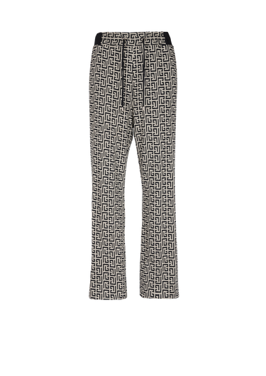 Pantalon large en jersey à monogramme Balmain