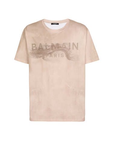 T-shirt en coton éco-responsable imprimé logo Balmain Paris désert