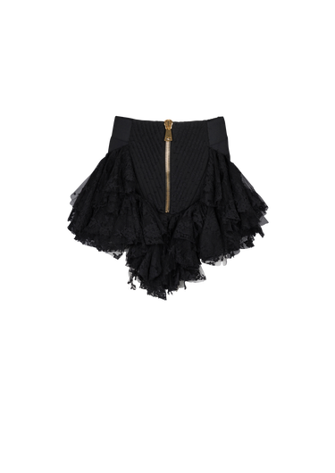 Short lace skirt with ruffles