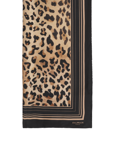 Écharpe en soie imprimée léopard