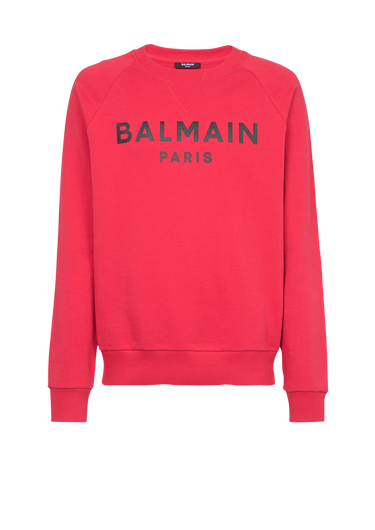 Sweat en coton éco-design imprimé logo Balmain Paris