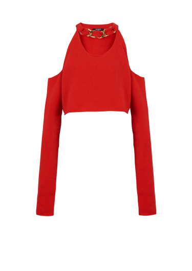 Cropped knit sweater