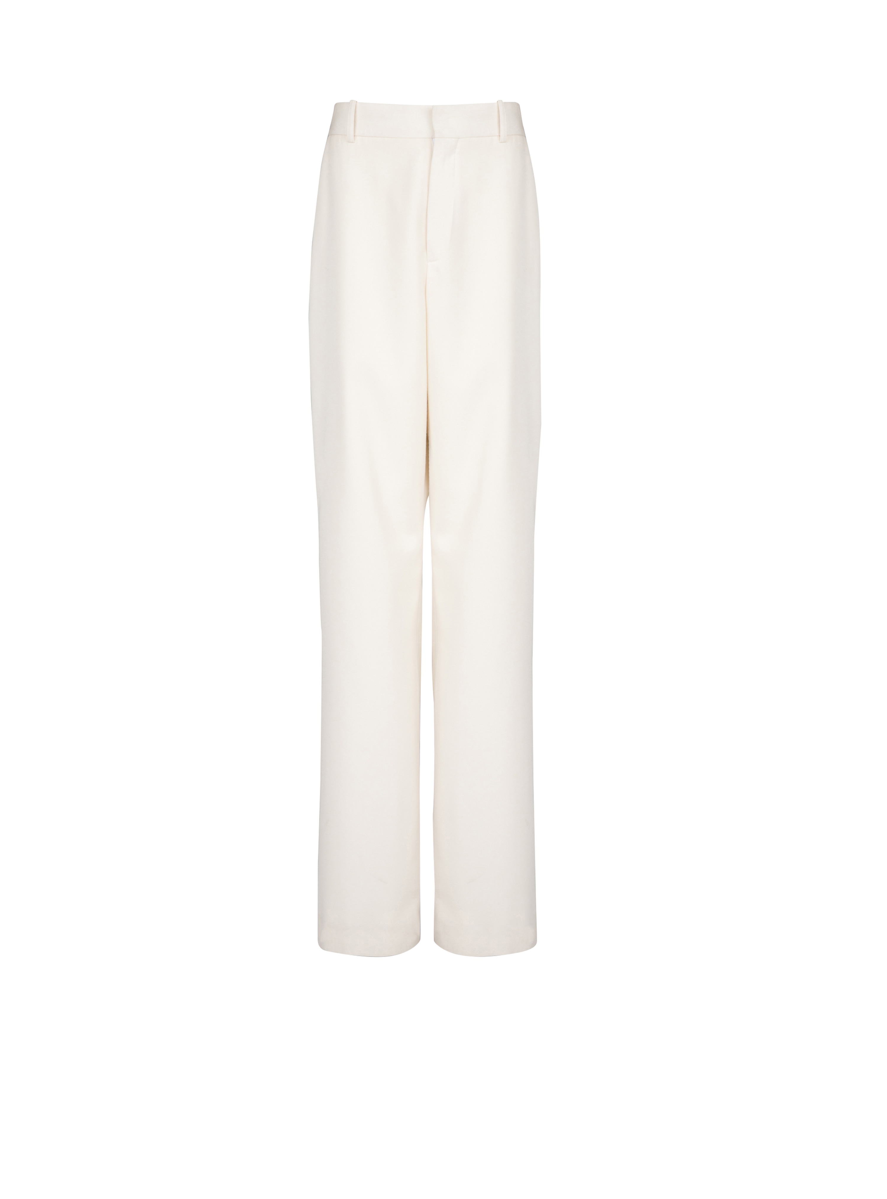 Wool wide-leg trousers, white