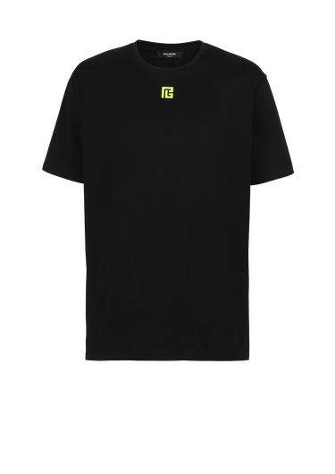 T-shirt en coton imprimé maxi logo Balmain dans le dos