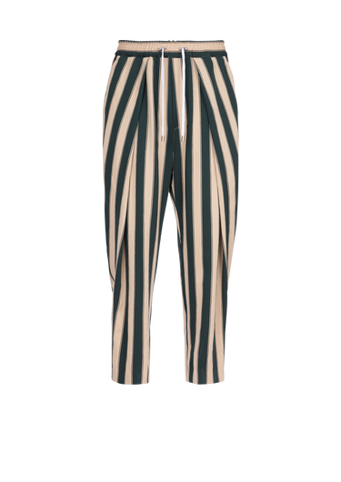 Pantalon plissé éco-design à rayures