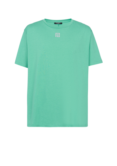 T-shirt en coton éco-responsable imprimé maxi logo Balmain réflechissant