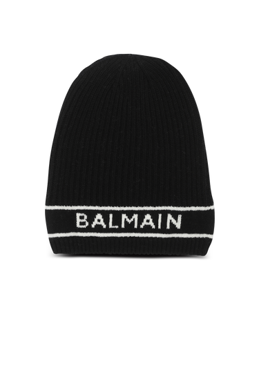 Bonnet en laine brodé à logo Balmain